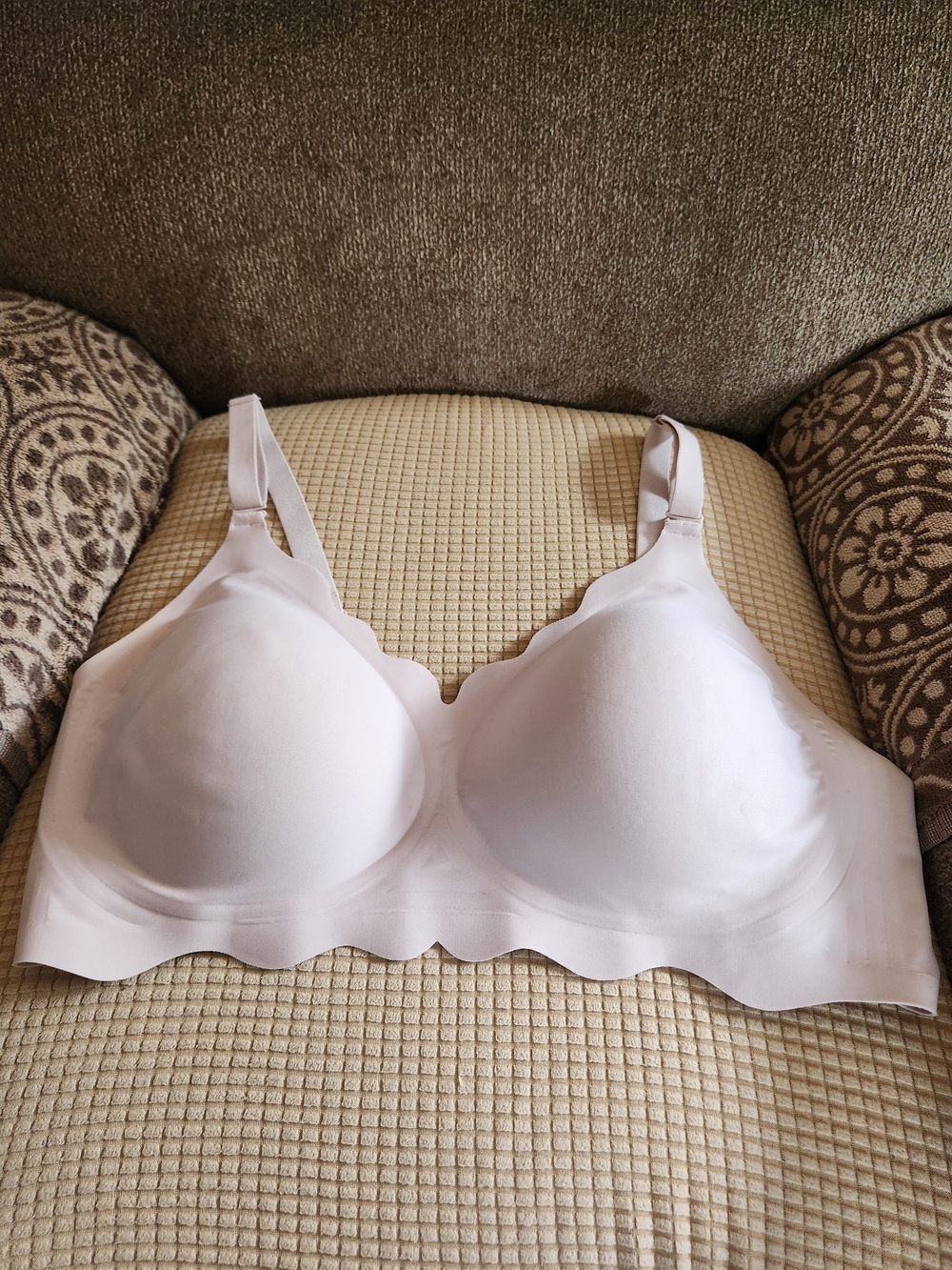 Seamless Scallop Edge Wireless Bra Size Xl